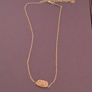 Kendra Scott Elisa necklace, rose gold and drusy